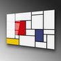 Wallity Cuadro Decorativo de Vidrio Templado Piet Mondrian 70 x 100 cm